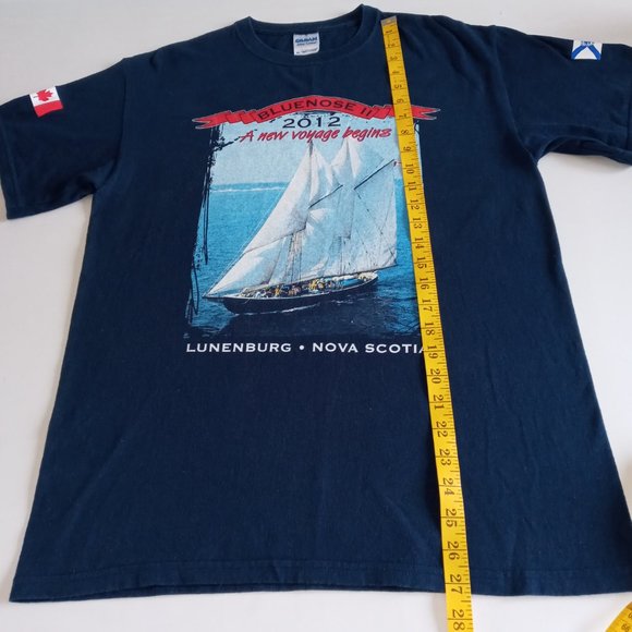 Awesome Bluenose II "A new voyage begins" navy Tee - Picture 7 of 7